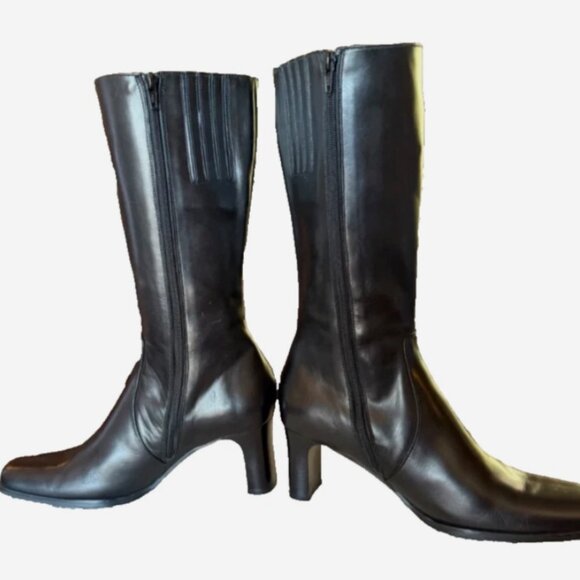 Sudini Torrey Black Napa Calf Italian Leather Tall Dress Boots 10.5N New - Picture 5 of 10